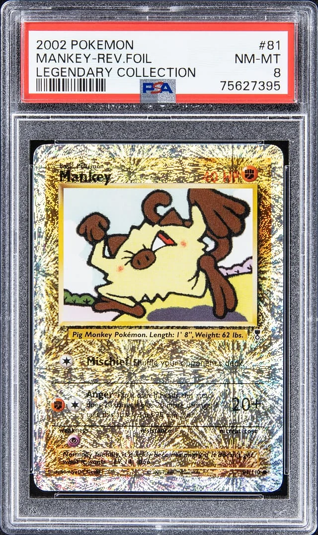 2002 Pokemon Reverse Foil - Legendary Collection Mankey #81 card image