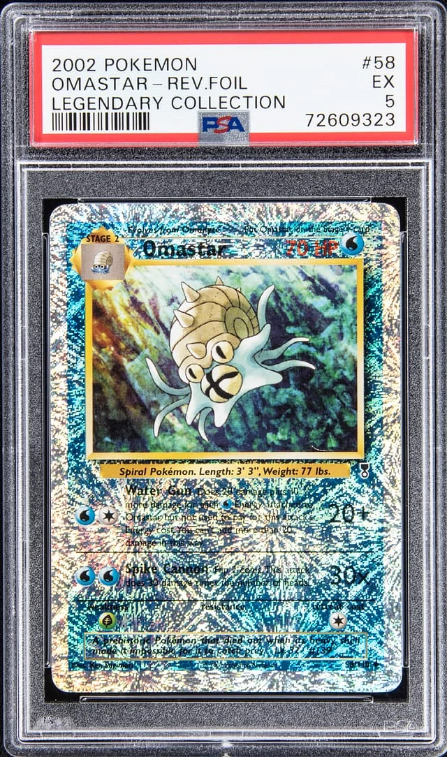 2002 Pokemon Reverse Foil - Legendary Collection Omastar #58 card image
