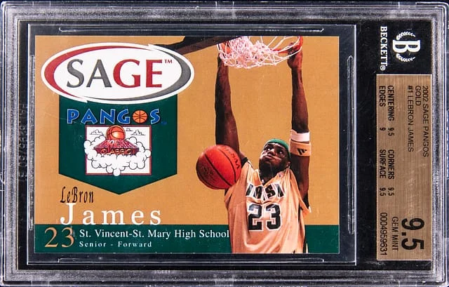 2002 SAGE Pangos Gold LeBron James #1 card image