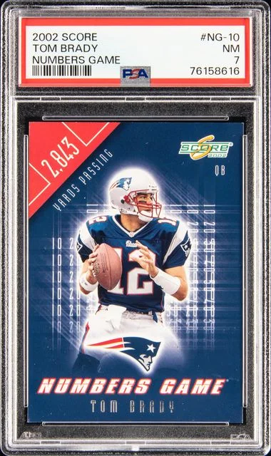 2002 Score Tom Brady Numbers Game #NG-10 card image