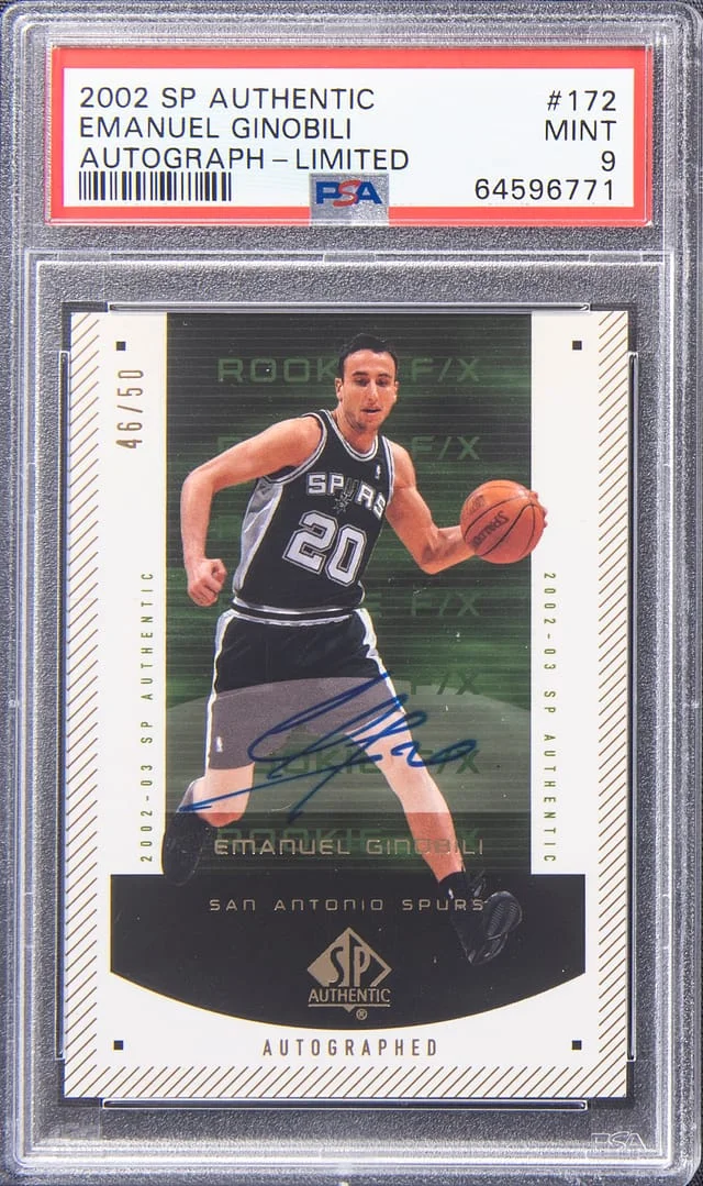 2002 SP Authentic Manu Ginobili Autograph Limited #172 card image