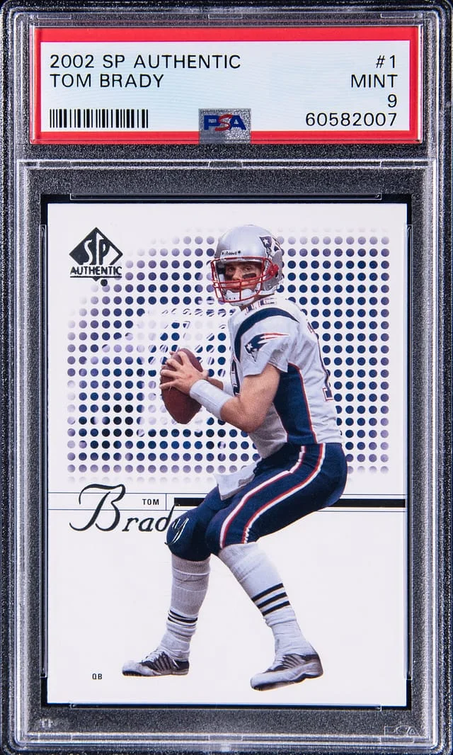 2002 SP Authentic Tom Brady #1 card image