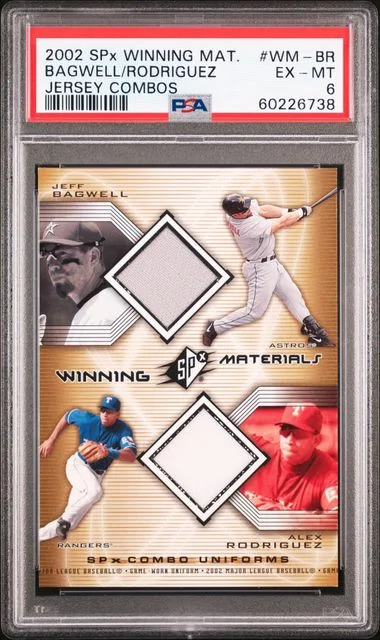 2002 SPx Winning Materials Jersey Combos Jersey Combos Wm-Br Bagwell/Rodriguez #no-number card image