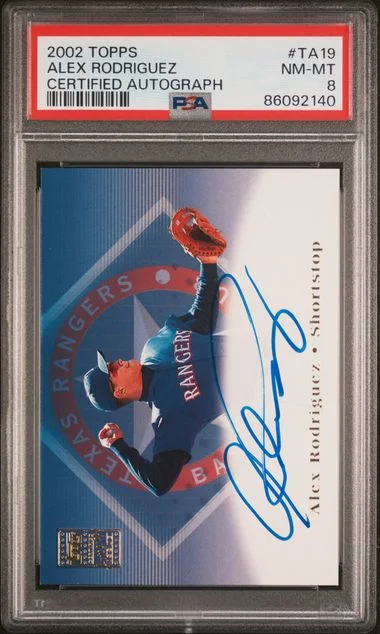 2002 Topps Alex Rodriguez Certified Autograph #TA19 card image
