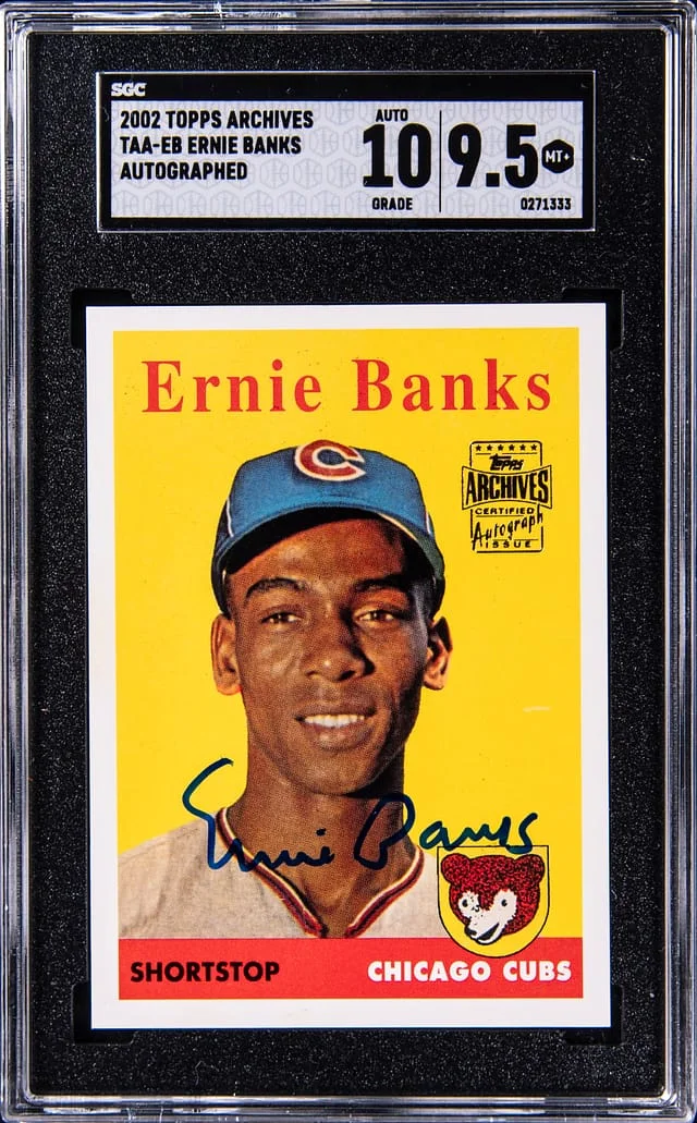 2002 Topps Archives Ernie Banks Autographed #310 card image