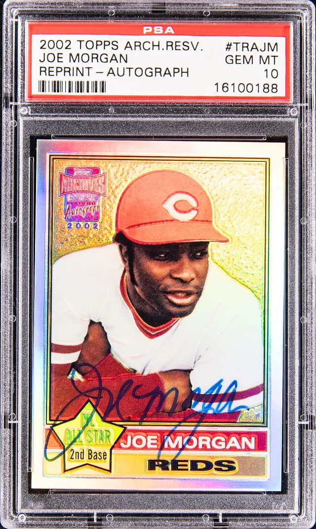 2002 Topps Archives Joe Morgan Reserve Reprint Autograph #TRA-JM card image