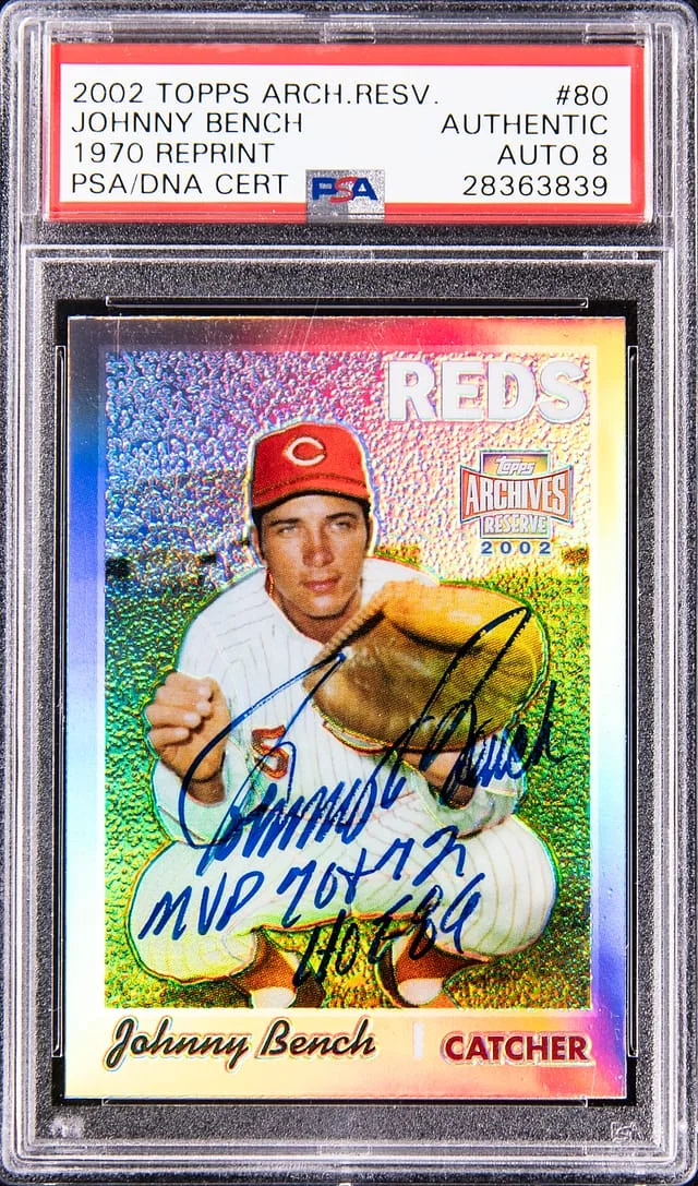 2002 Topps Archives Johnny Bench Resrve 1970 Reprint #80 card image