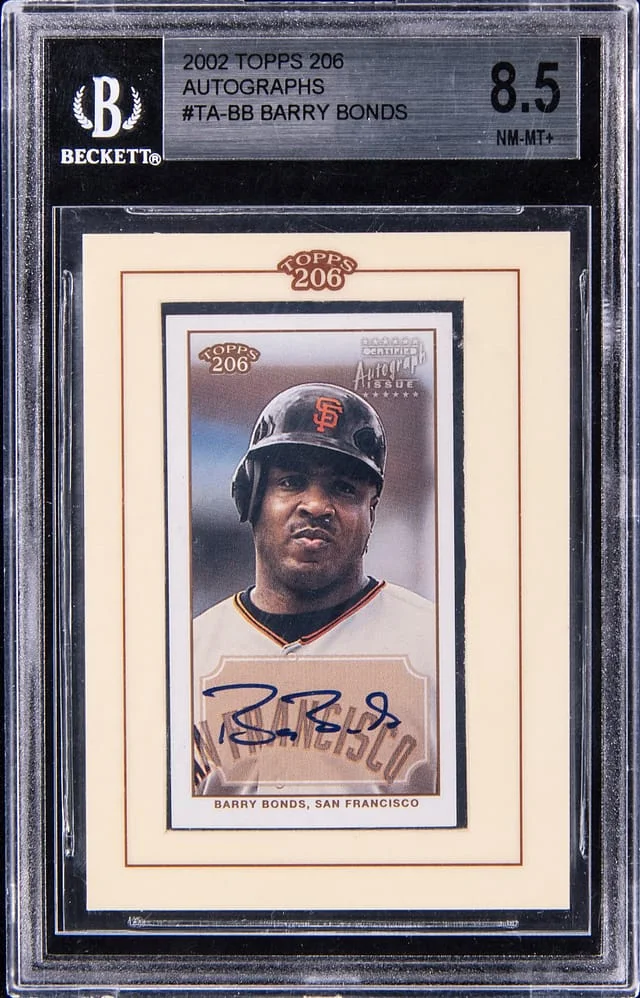 2002 Topps Barry Bonds 206 Autographs #TA-BB card image