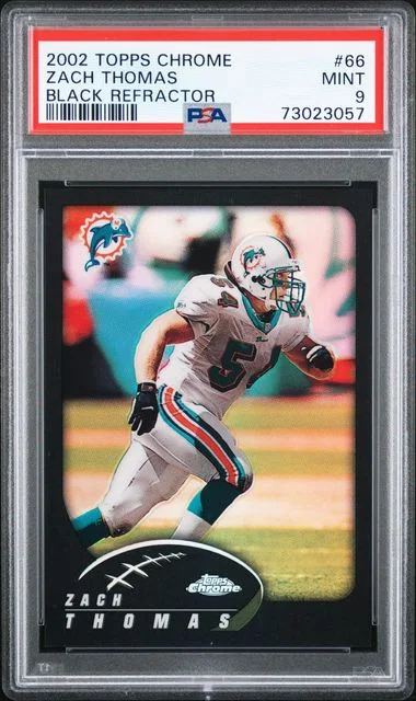 2002 Topps Chrome Black Zach Thomas Refractor #66 card image