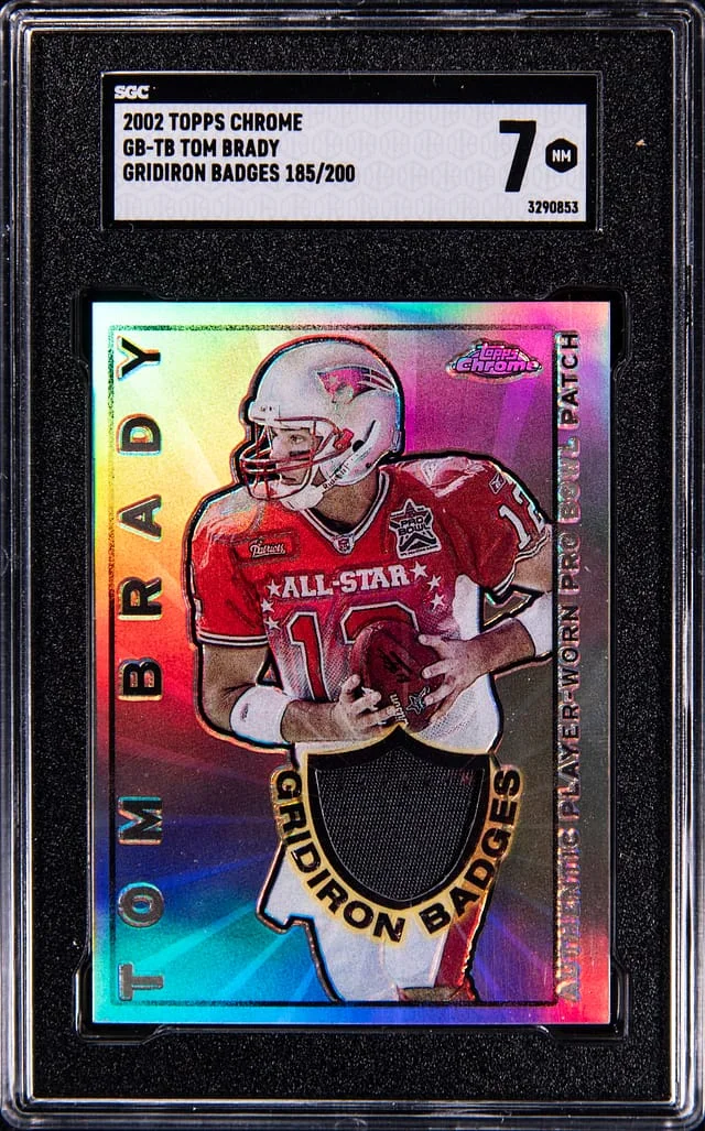 2002 Topps Chrome Tom Brady Gridiron Badges #GB-TB card image