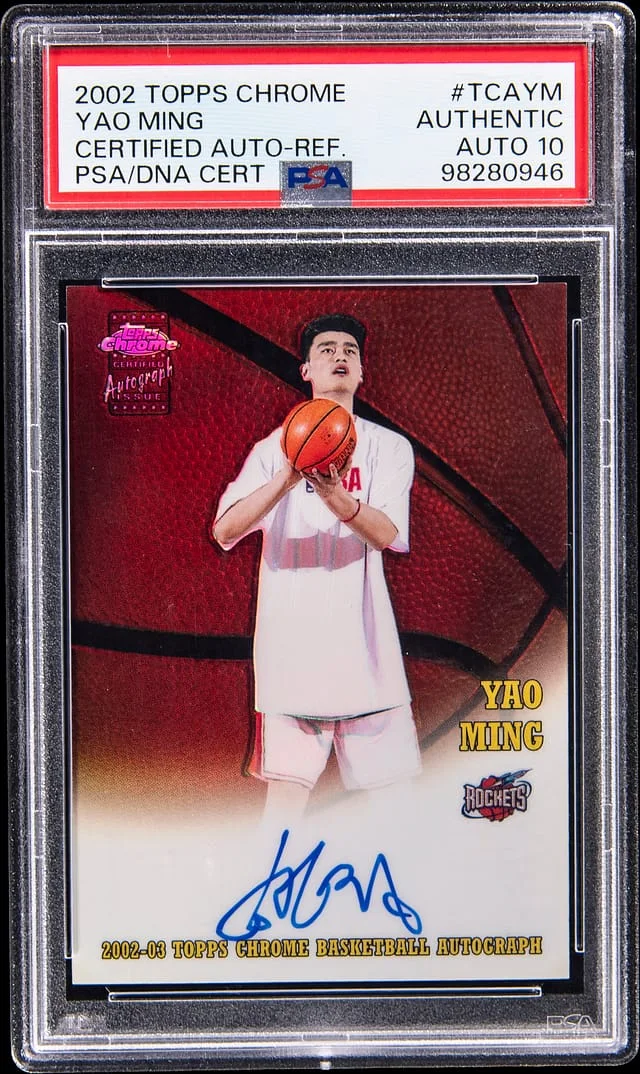 2002 Topps Chrome Yao Ming Certified Autograph Refractors #TCAYM card image