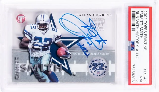 2002 Topps Emmitt Smith Pristine Run With History Autograph #ES-A1 card image