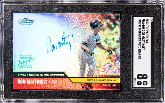2002 Topps Finest Don Mattingly Finest Moments Autographs #FMA-DM card image