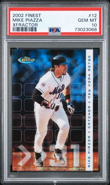 2002 Topps Finest Mike Piazza XFractor #12 card image