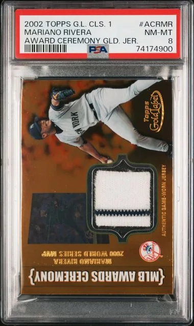 2002 Topps Gold Label Mariano Rivera Award Ceremony Relics Gold #ACRMR card image