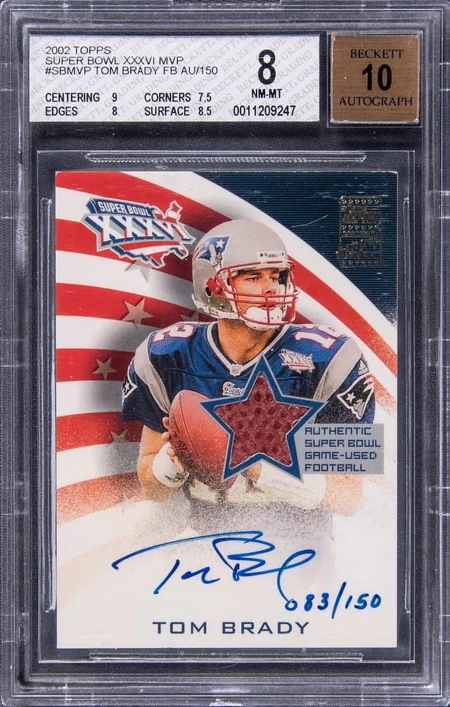 2002 Topps Super Tom Brady Bowl XXXVI MVP #SBMVP card image