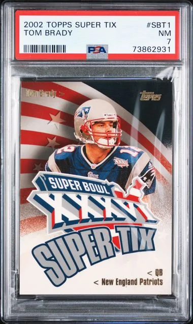 2002 Topps Super Tom Brady Ticket Stub Tix #SBT1 card image
