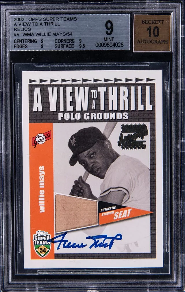 2002 Topps Super Willie Mays Teams A View To A Thrill Relic #VT-WMA card image
