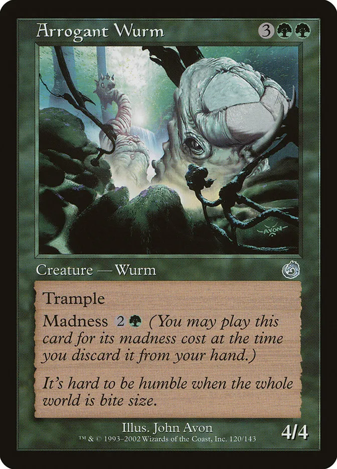 2002 Torment Arrogant Wurm uncommon #120 unlisted card image