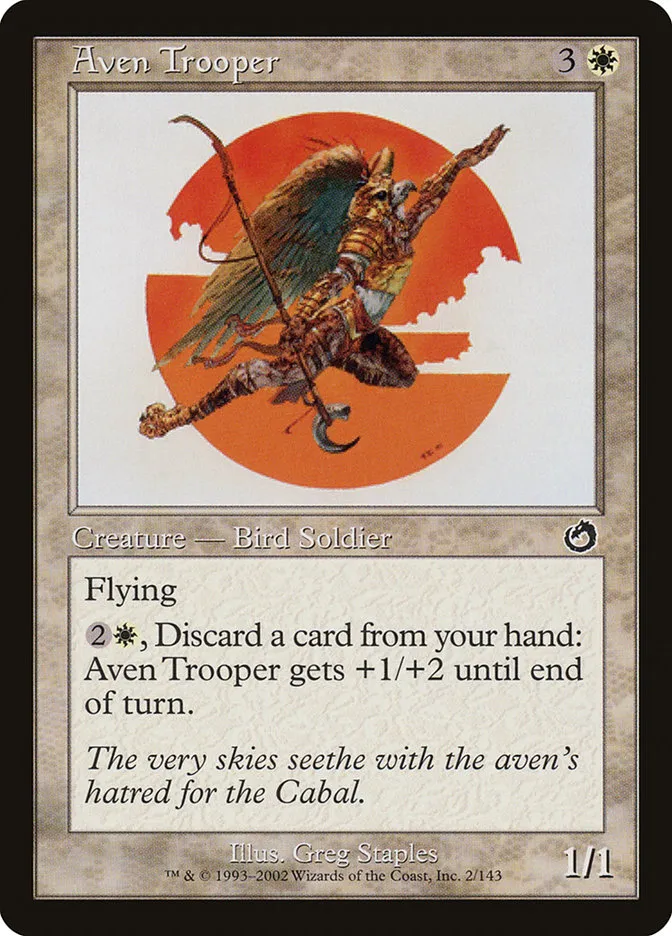2002 Torment Aven Trooper common #2 unlisted card image