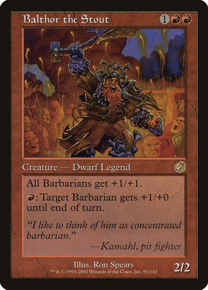 2002 Torment Balthor the Stout rare #91 unlisted card image
