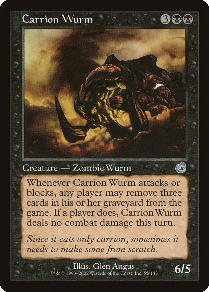 2002 Torment Carrion Wurm uncommon #55 unlisted card image