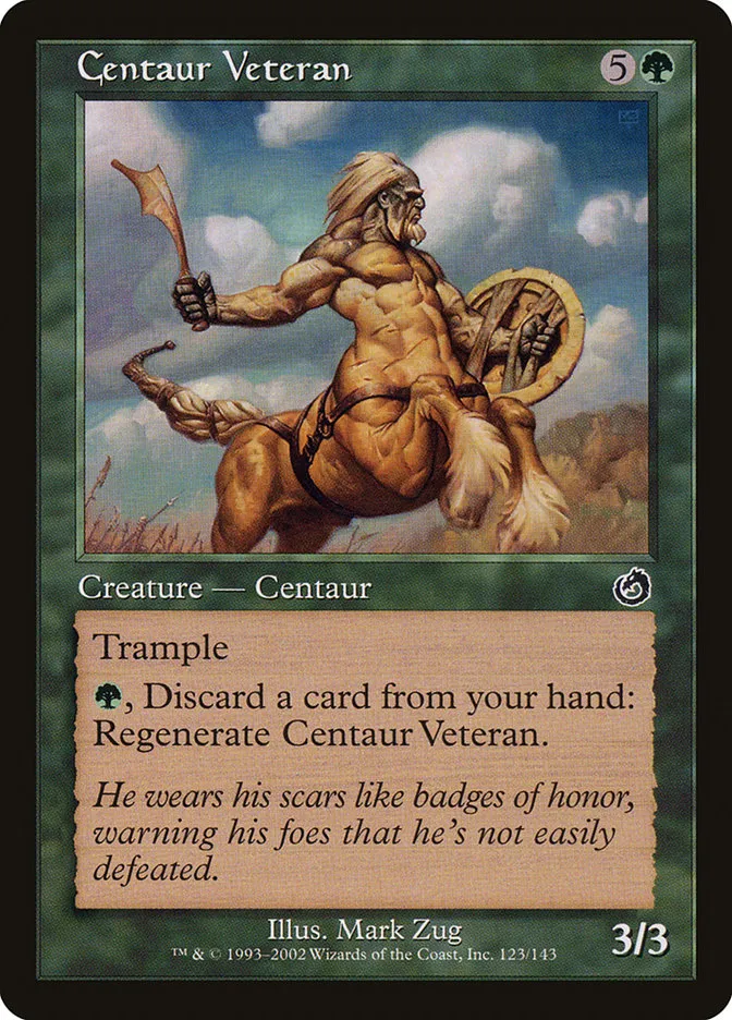 2002 Torment Centaur Veteran common #123 unlisted card image