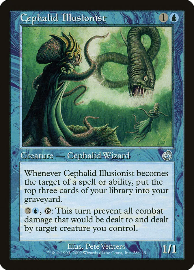 2002 Torment Cephalid Illusionist uncommon #28 unlisted card image
