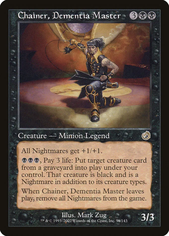 2002 Torment Chainer, Dementia Master rare #56 unlisted card image