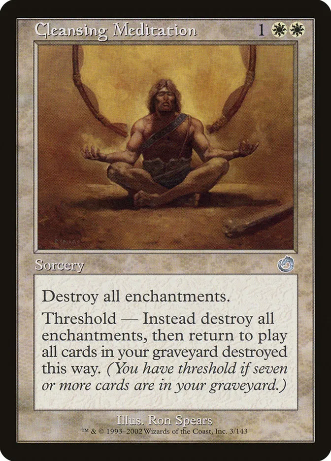 2002 Torment Cleansing Meditation uncommon #3 unlisted card image