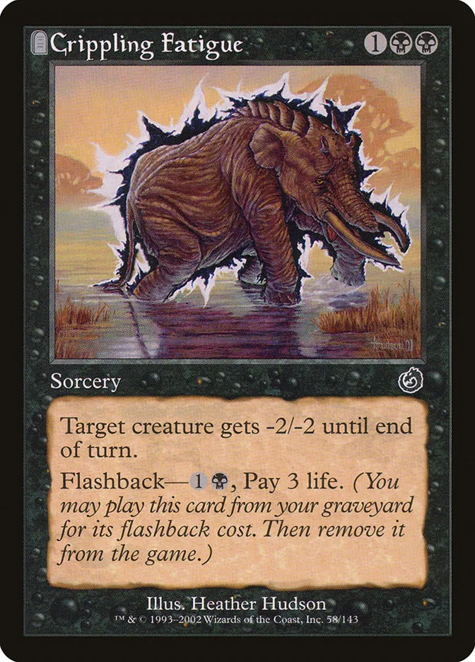 2002 Torment Crippling Fatigue common #58 unlisted card image