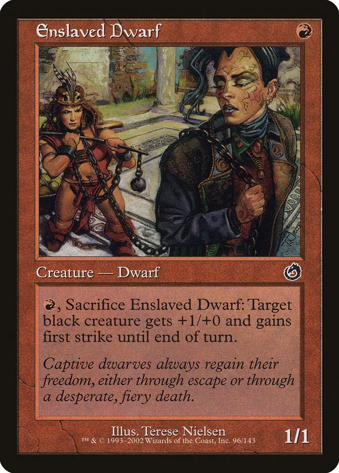 2002 Torment Enslaved Dwarf common #96 unlisted card image