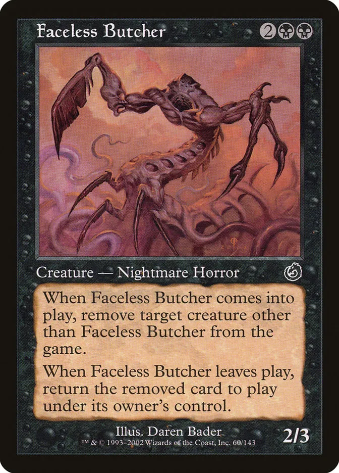 2002 Torment Faceless Butcher common #60 unlisted card image