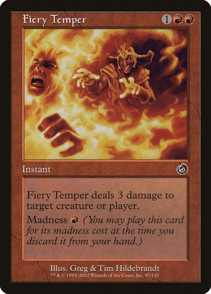 2002 Torment Fiery Temper common #97 unlisted card image