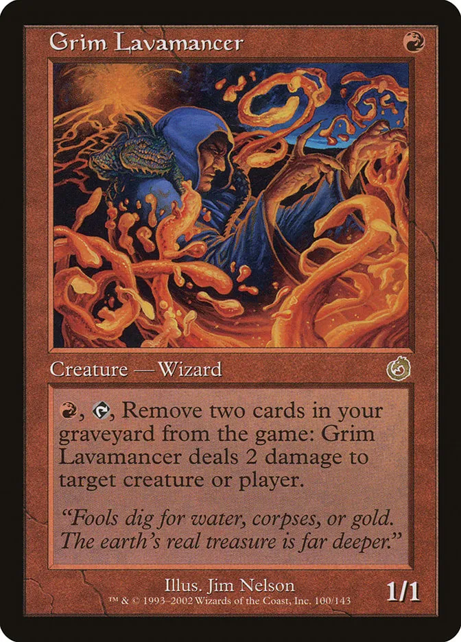 2002 Torment Grim Lavamancer rare #100 unlisted card image