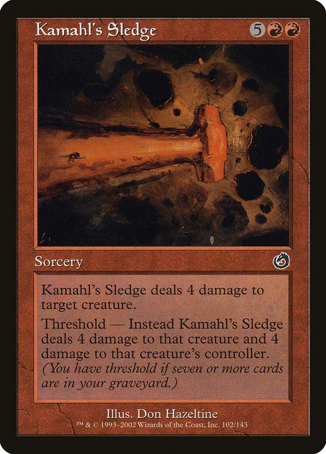 2002 Torment Kamahl's Sledge common #102 unlisted card image