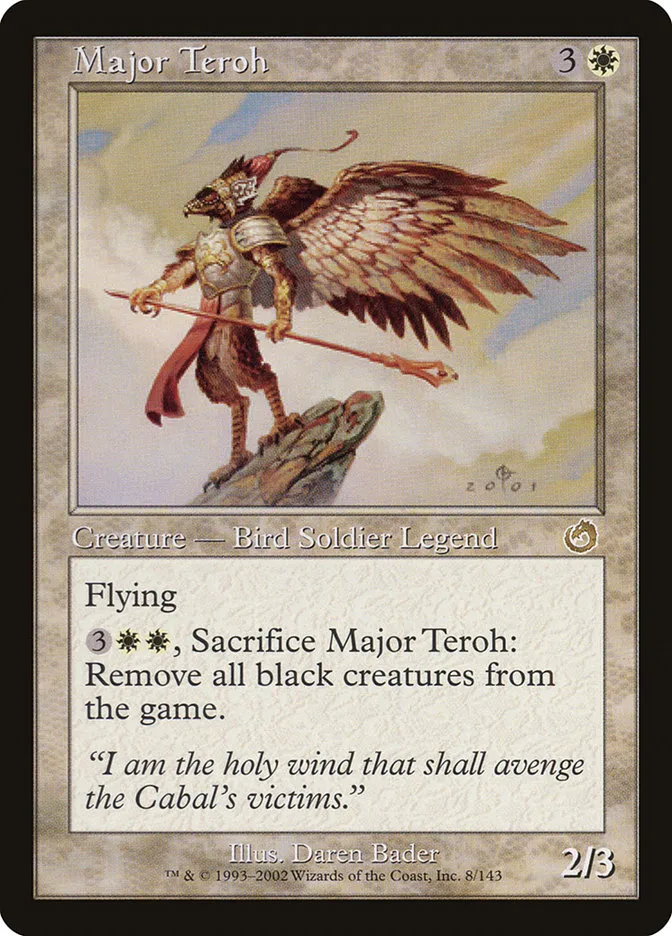 2002 Torment Major Teroh rare #8 unlisted card image