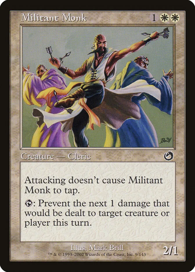 2002 Torment Militant Monk common #9 unlisted card image