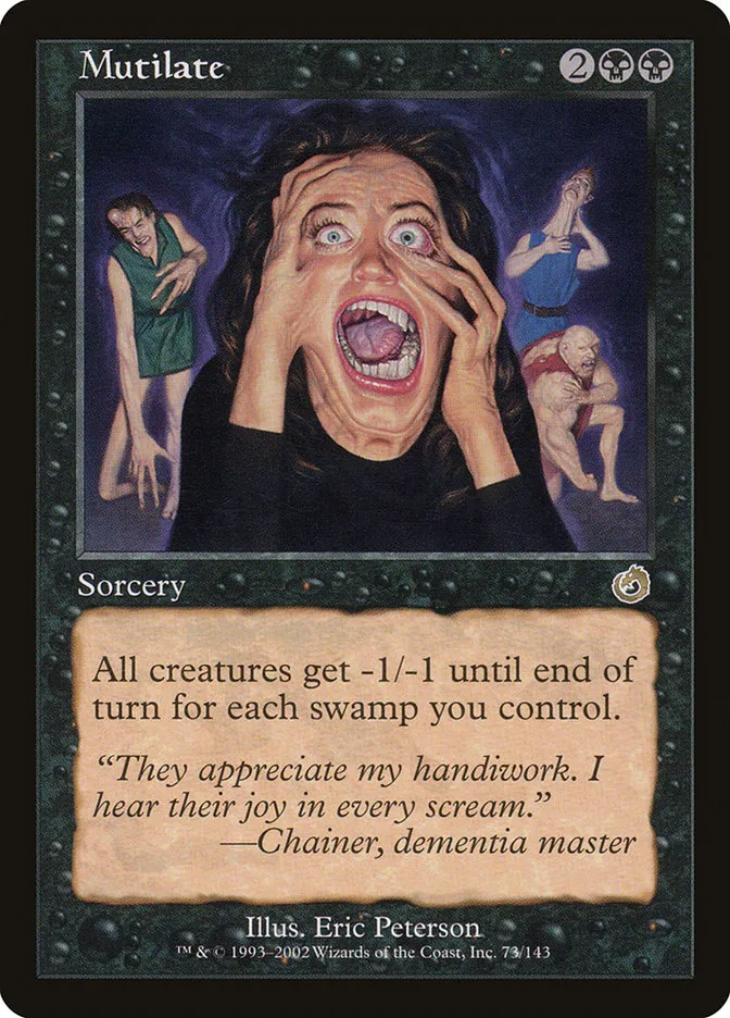 2002 Torment Mutilate rare #73 unlisted card image