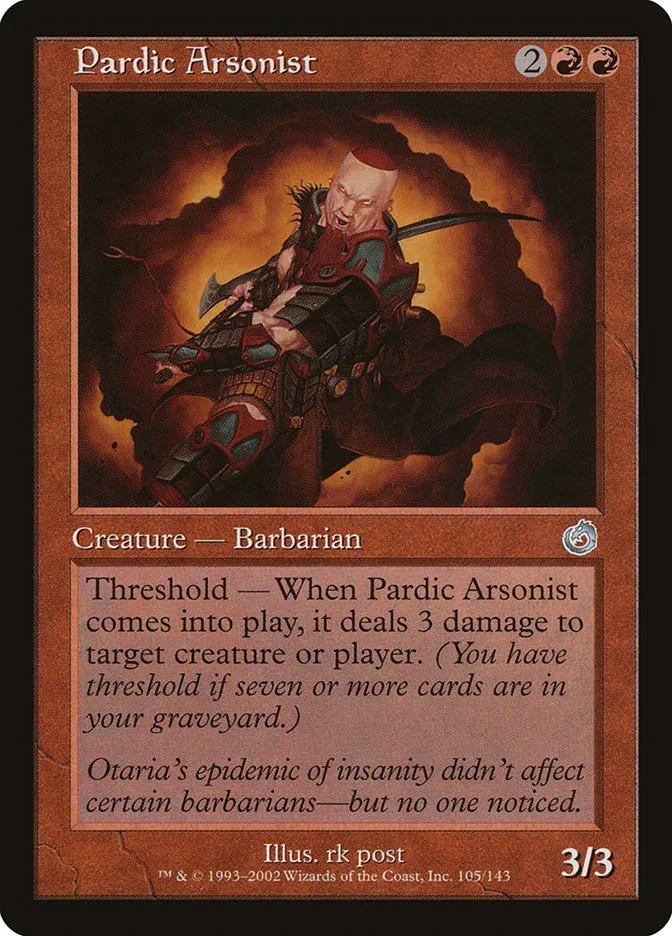 2002 Torment Pardic Arsonist uncommon #105 unlisted card image