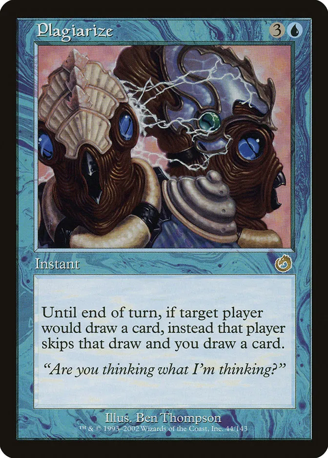 2002 Torment Plagiarize rare #44 unlisted card image