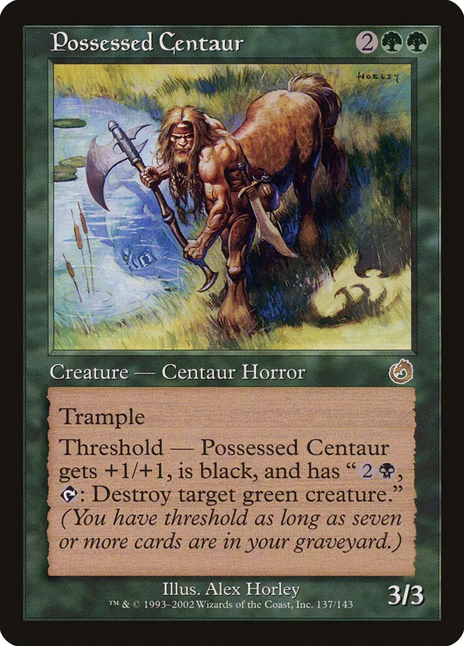 2002 Torment Possessed Centaur rare #137 unlisted card image