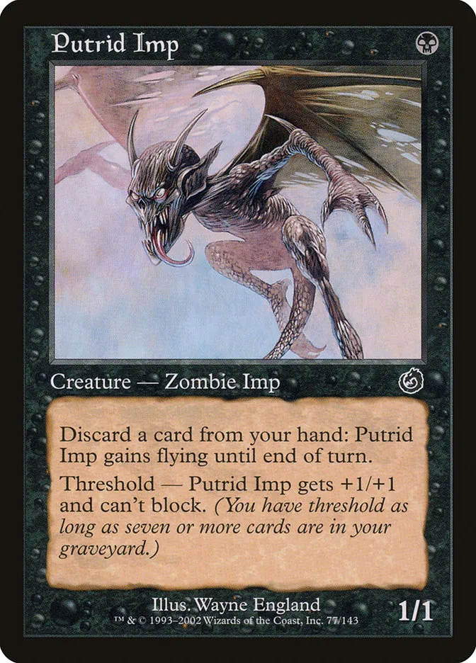 2002 Torment Putrid Imp common #77 unlisted card image