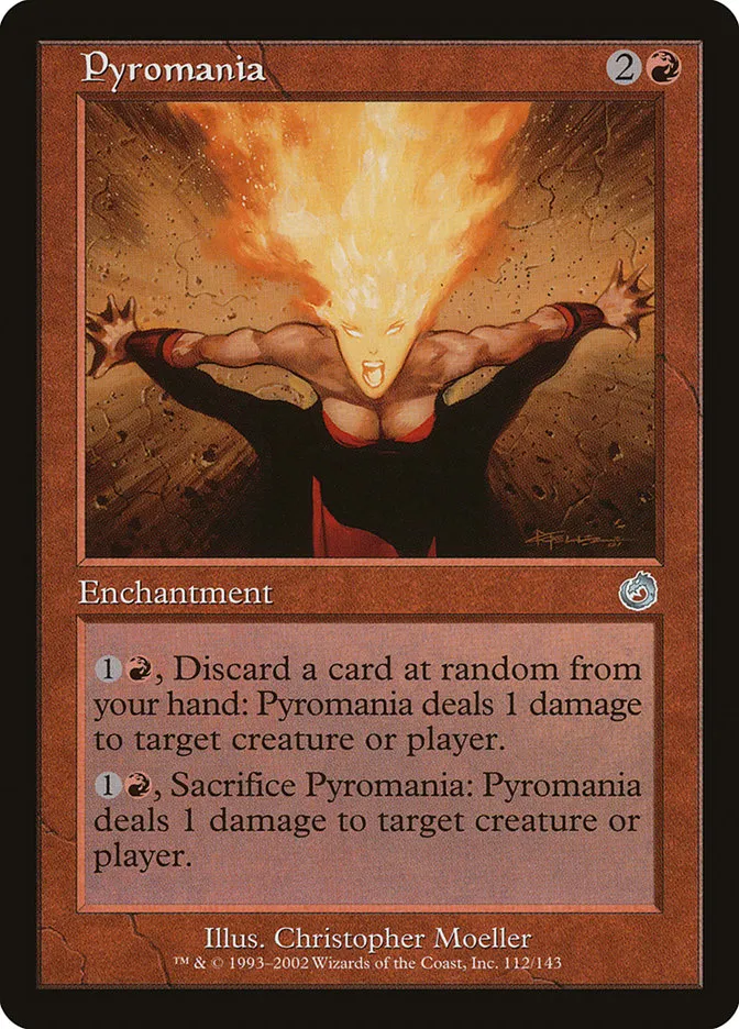 2002 Torment Pyromania uncommon #112 unlisted card image