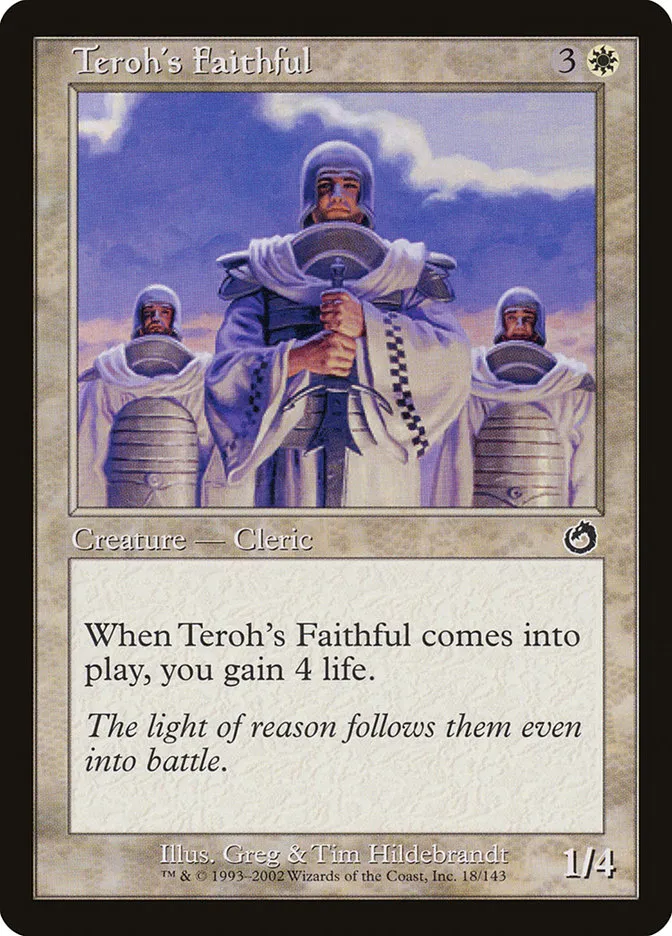 2002 Torment Teroh's Faithful common #18 unlisted card image
