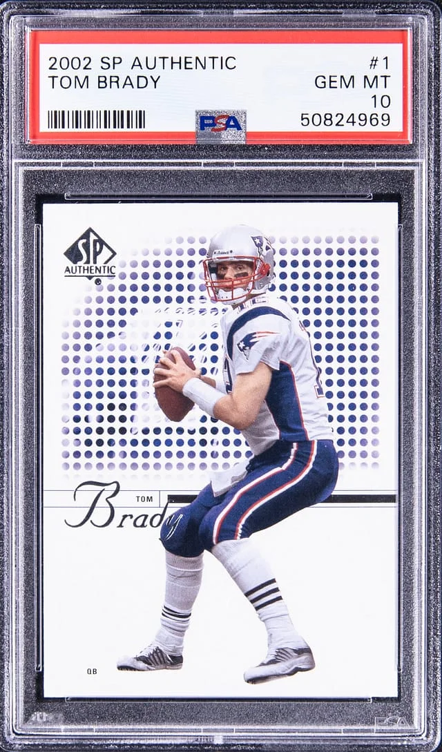 2002 UD SP Authentic Tom Brady #1 card image