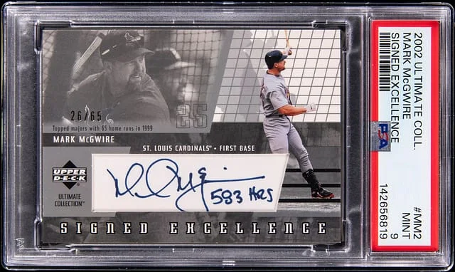 2002 Ultimate Collection Mark McGwire Signed Excellence #MM2 card image
