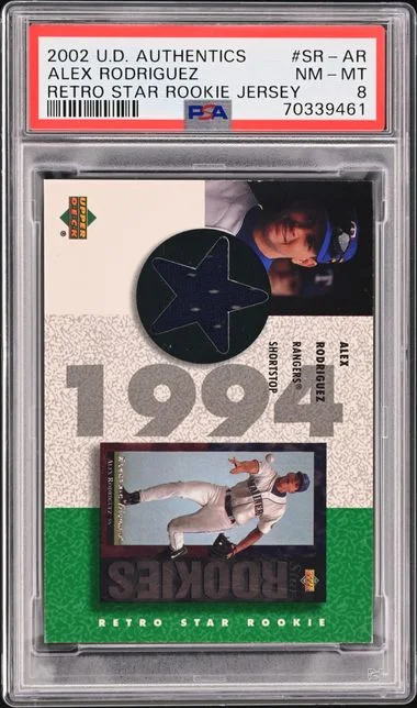 2002 Upper Deck Alex Rodriguez Authentics Retro Star Jersey #SR-AR card image