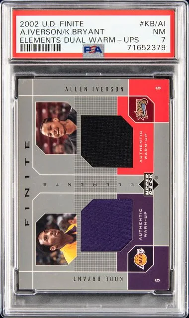 2002 Upper Deck Allen Iverson/Kobe Bryant Finite Elements Dual Warm-Ups #KB/AI card image