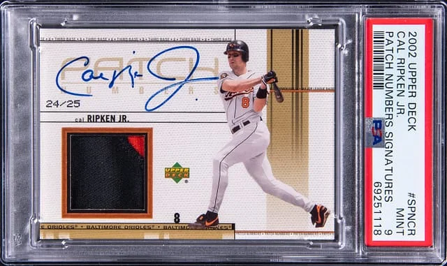 2002 Upper Deck Cal Ripken Jr. Patch Numbers Signatures #SPNCR card image